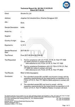 Relatório de teste FDA
